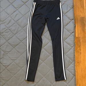 Adidas Kids Black Leggings with White Stripes